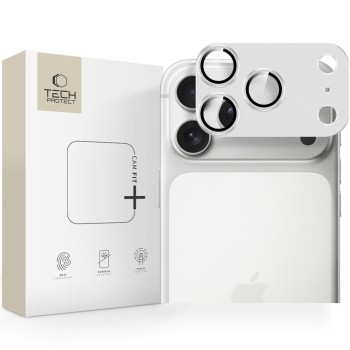 Тънка защита за камера Tech-Protect Camfull Fit+ за iPhone 17 Pro Max, сребриста