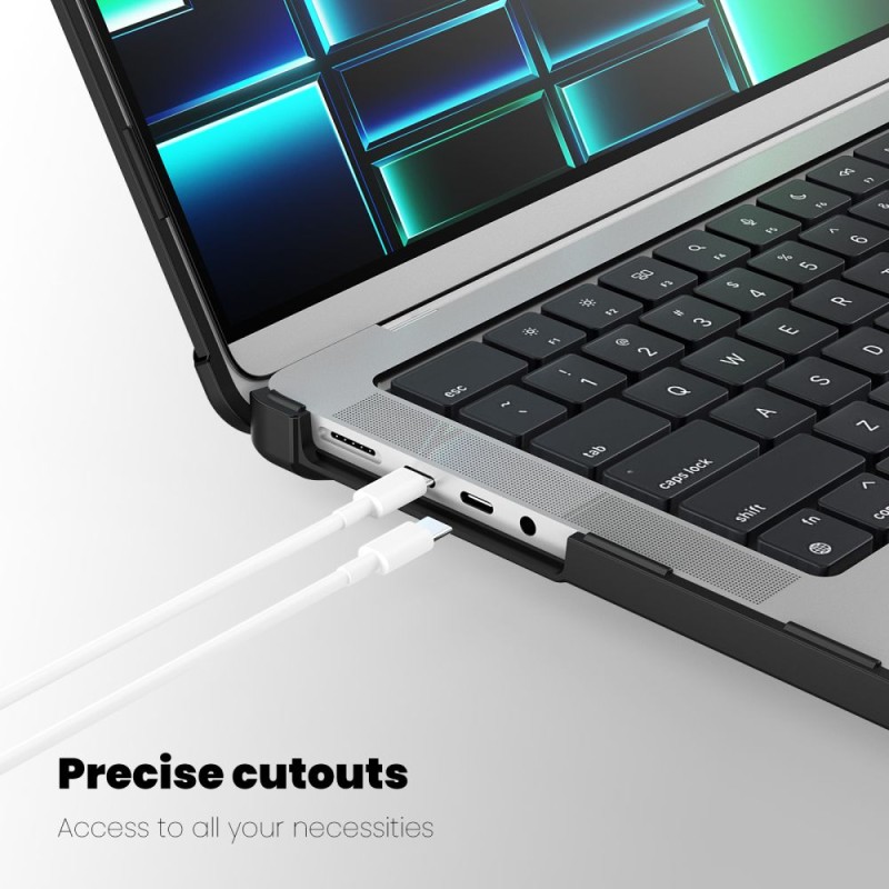 TECH-PROTECT SmartShell Pro за MacBook Pro 14 (M1–M5 Pro / M5 Pro Max) 2021–2026 Black/Clear - 5906302335626