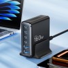 TECH-PROTECT DC160W-GAN настолно зарядно 6-порта, GaN, 160W, PD/QC3.0 (черно) - 5906302335695