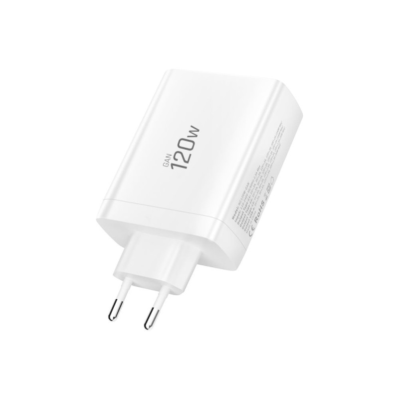 TECH-PROTECT NC120W-GAN мрежово зарядно 4-порт 120W PD / QC3.0 (GaN) – бяло - TECH-PROTECT NC120W-GAN мрежово зарядно 4-порт 120W PD / QC3.0 (GaN) – бяло - 5906302335923