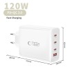 TECH-PROTECT NC120W-GAN мрежово зарядно 4-порт 120W PD / QC3.0 (GaN) – бяло - TECH-PROTECT NC120W-GAN мрежово зарядно 4-порт 120W PD / QC3.0 (GaN) – бяло - 5906302335923