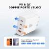 TECH-PROTECT NC120W-GAN мрежово зарядно 4-порт 120W PD / QC3.0 (GaN) – бяло - TECH-PROTECT NC120W-GAN мрежово зарядно 4-порт 120W PD / QC3.0 (GaN) – бяло - 5906302335923
