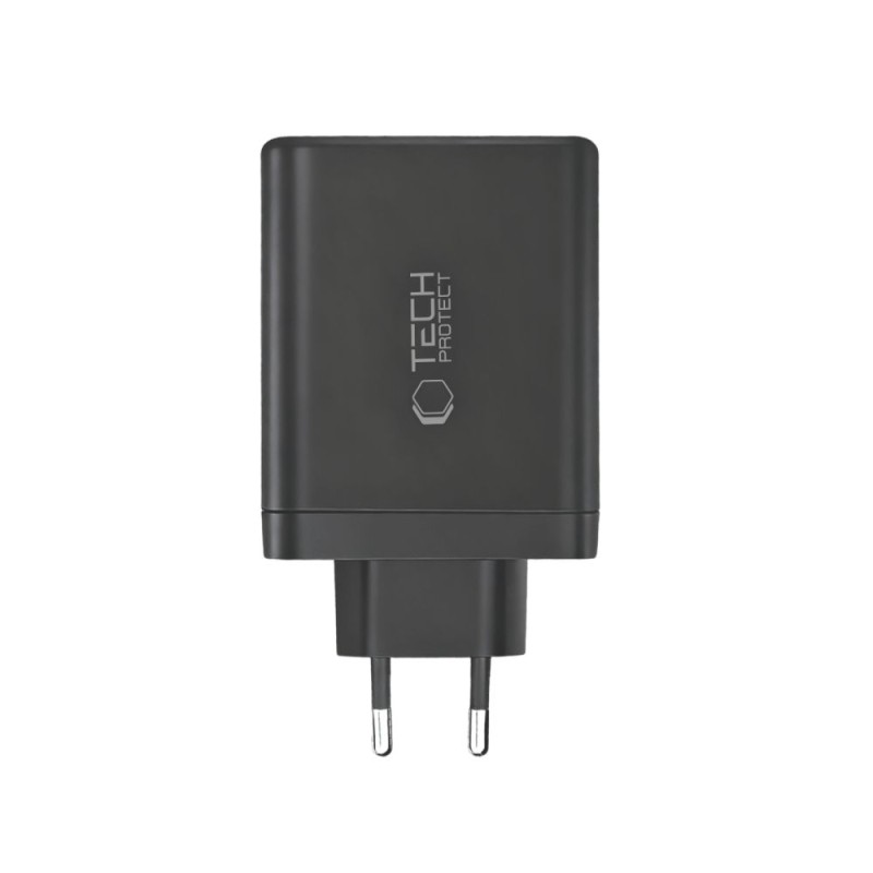 TECH-PROTECT NC120W-GAN мрежово зарядно 4-портa PD 120W / QC3.0 (черно) - TECH-PROTECT NC120W-GAN мрежово зарядно 4-портa PD 120W / QC3.0 (черно) - 5906302335930