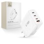 Tech-Protect NC140W-GAN GaN мрежово зарядно 140W, 4 порта (3×USB-C + 1×USB-A) PD & QC3.0, бяло