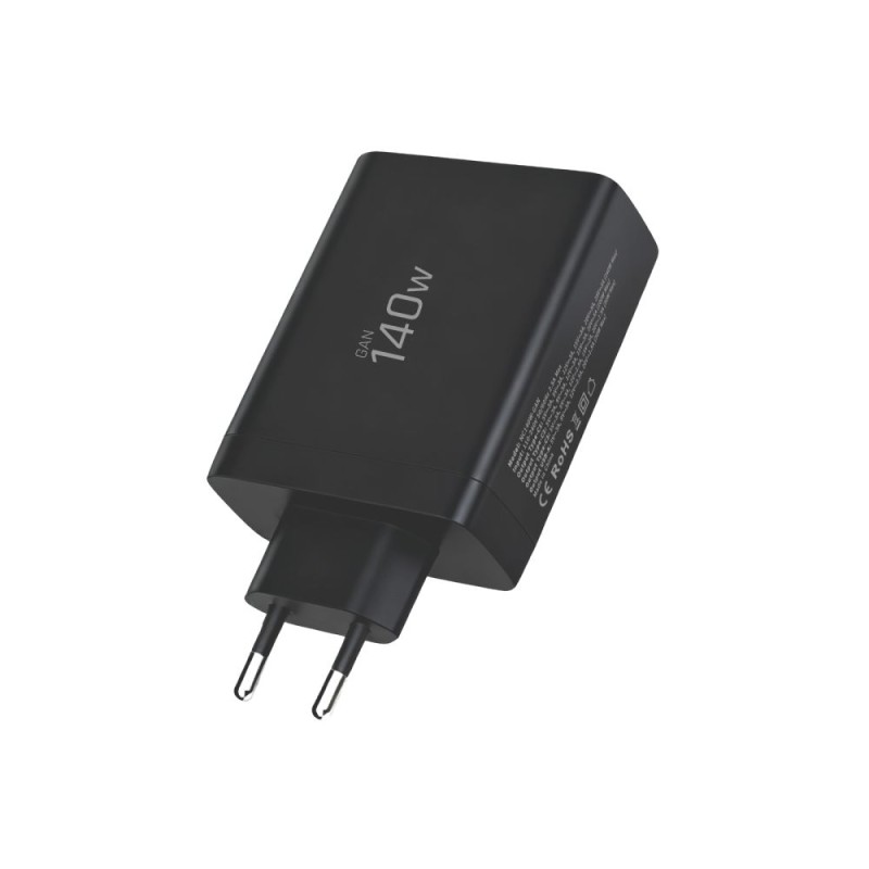 TECH-PROTECT NC140W-GAN 4-портно мрежово зарядно GaN 140W (PD / QC3.0), черно - TECH-PROTECT NC140W-GAN 4-портно мрежово зарядно GaN 140W (PD / QC3.0), черно - 5906302335954