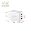 Tech-Protect NCA65W-GAN мрежово зарядно 65W GaN с 3 порта (PD + QC3.0) Бяло - Tech-Protect NCA65W-GAN мрежово зарядно 65W GaN с 3 порта (PD + QC3.0) Бяло - 5906302336074