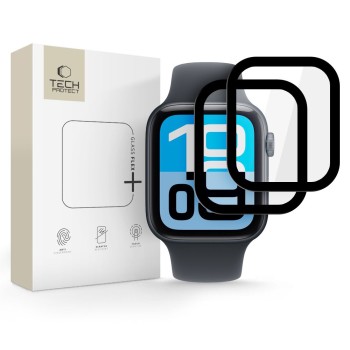 Tech-Protect Glass Flex+ хибридно стъкло за Apple Watch 4/5/6/SE 1/2/3 (44mm), 2 броя, черно