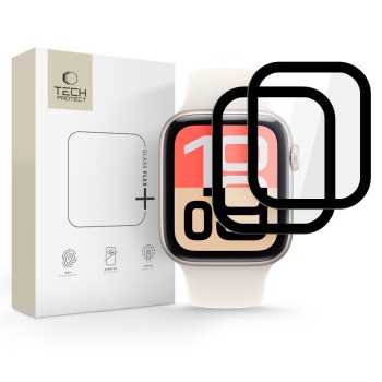 Tech-Protect Glass Flex+ хибридно стъкло за Apple Watch 4/5/6/SE (1/2/3) 40 мм – 2 броя, черно (SKU 5906302336104)