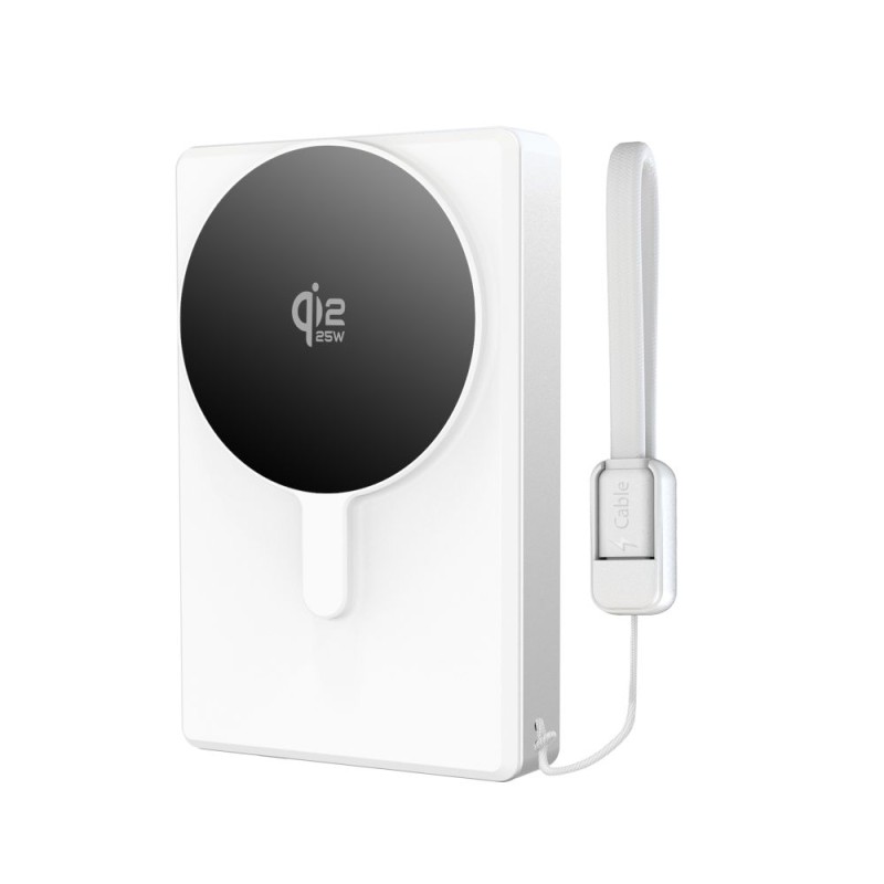 Tech-Protect PB40 LifeMag Magsafe Power Bank 10000mAh 25W Qi2.2 Бял/Сребърен - Tech-Protect PB40 LifeMag Magsafe Power Bank 10000mAh 25W Qi2.2 Бял/Сребърен - 5906302339372