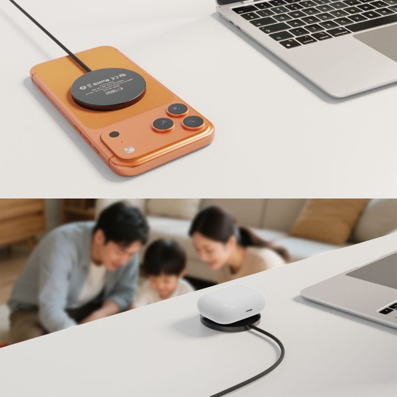 TECH-PROTECT A50 Магнитно MagSafe безжично зарядно 25W Qi2.2 (черно) - 5906302339396