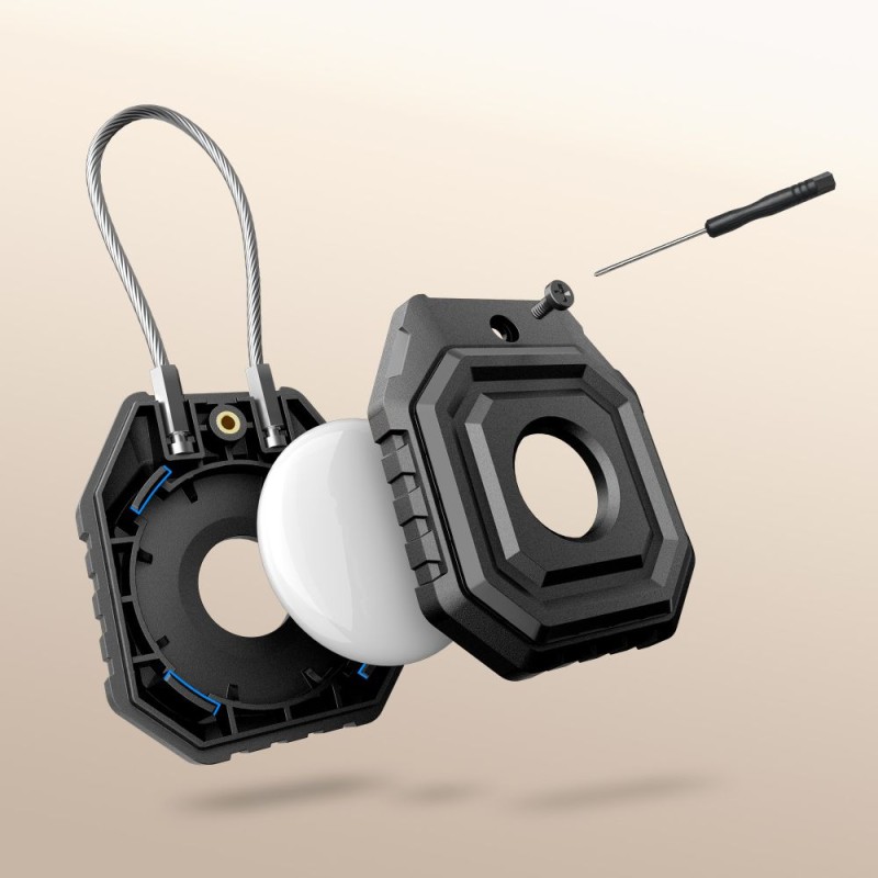 TECH-PROTECT KEVLAR SEAL калъф за Apple AirTag 1 / 2 BLACK - TECH-PROTECT KEVLAR SEAL калъф за Apple AirTag 1 / 2 BLACK - 5906302339426