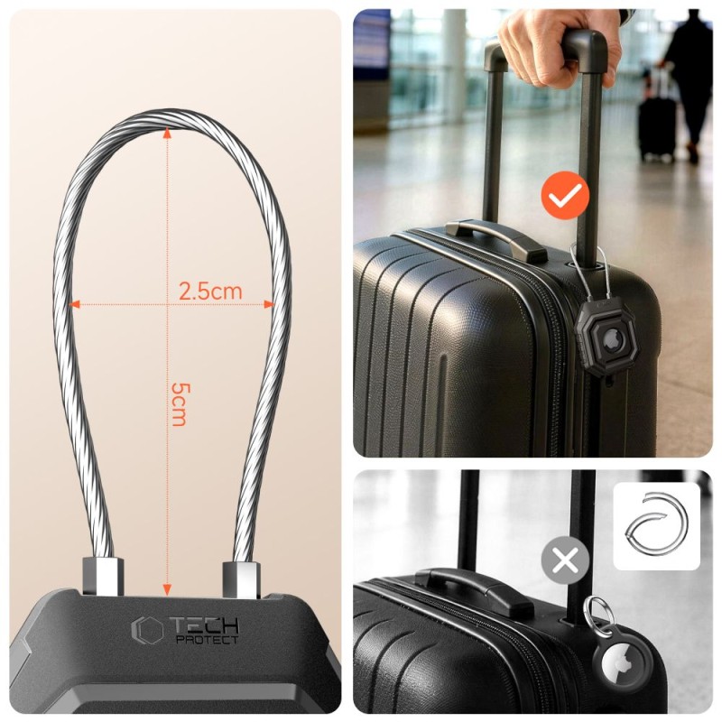 TECH-PROTECT KEVLAR SEAL калъф за Apple AirTag 1 / 2 BLACK - TECH-PROTECT KEVLAR SEAL калъф за Apple AirTag 1 / 2 BLACK - 5906302339426