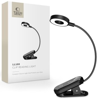 TECH-PROTECT LL100 Клипс лампа за четене BLACK