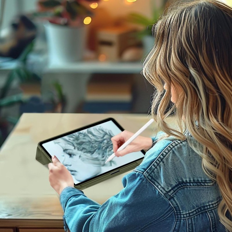 TECH-PROTECT SmartCase Pen калъф с поставка и отделение за стилус за Xiaomi Pad 7 / 7 Pro / 8 / 8 Pro 11.2 „Pine Green“ - 5906302339693