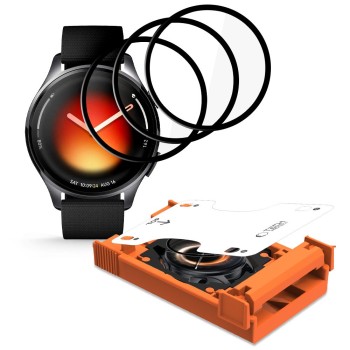 Хибридно стъкло Tech-Protect Easy Set Flex+ 3-PACK за Xiaomi Watch 5 (черно)