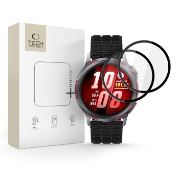Хибридно стъкло Tech-Protect Glass Flex+ (2 броя) за Huawei Watch GT Runner 2 Black