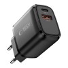 TECH-PROTECT NCA65W-GAN 2-портова мрежова зарядна с PD 65W и QC3.0, черна (Black) - TECH-PROTECT NCA65W-GAN 2-портова мрежова зарядна с PD 65W и QC3.0, черна (Black) - 5906302339839