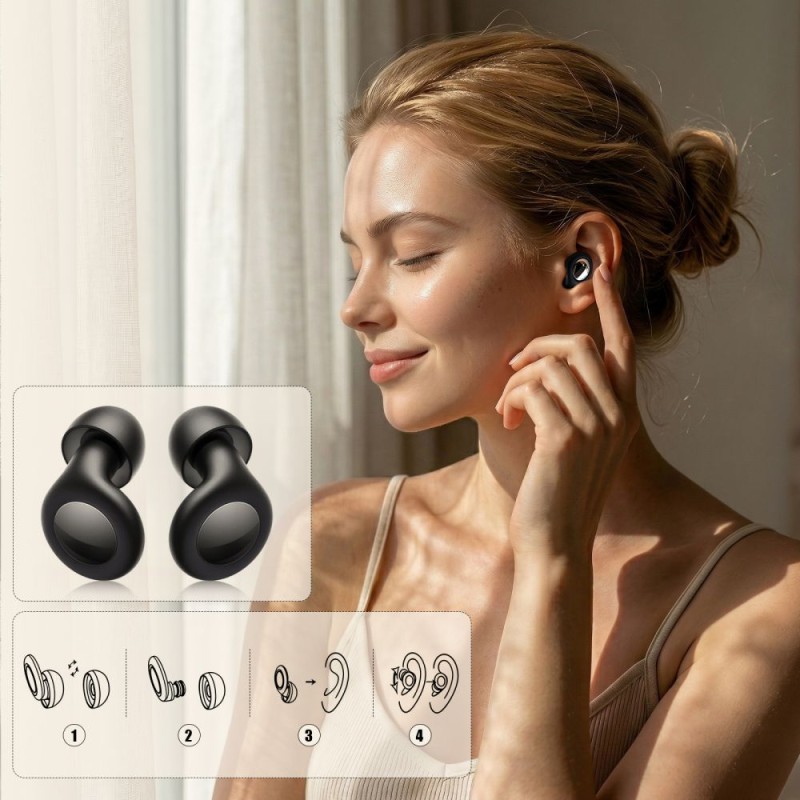 TECH-PROTECT QUIETFIT Запушалки за уши BLACK (до 40 dB) - TECH-PROTECT QUIETFIT Запушалки за уши BLACK (до 40 dB) - 5906302339921