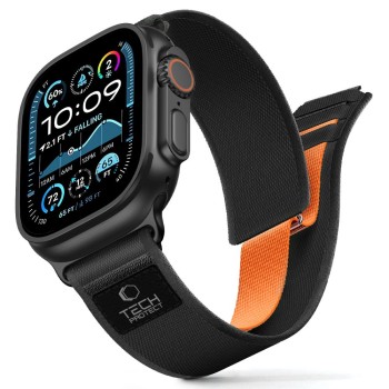 Tech-Protect Nylon Elite за Apple Watch 8/9/10/11/SE/Ultra (44/45/46/49 мм) Черно/оранжев