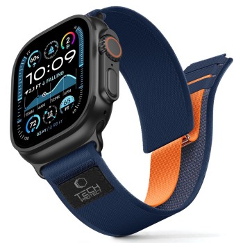 TECH-PROTECT NYLON ELITE Каишка за Apple Watch 8/9/10/11/SE/Ultra (44/45/46/49 мм) Navy/Orange