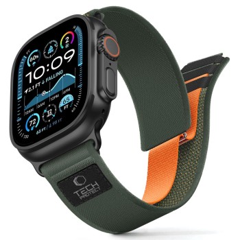 Tech-Protect Nylon Elite каишка за Apple Watch 8/9/10/11/SE/Ultra (44/45/46/49 мм) Green/Orange