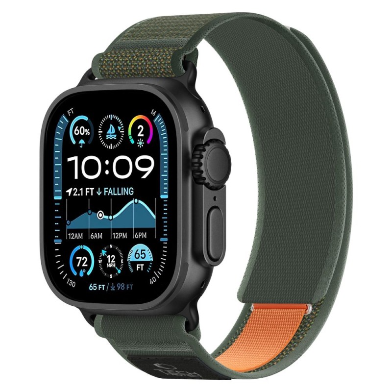 Tech-Protect Nylon Elite каишка за Apple Watch 8/9/10/11/SE/Ultra (44/45/46/49 мм) Green/Orange - 5906302339969