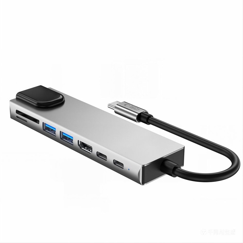 TECH-PROTECT HB09 8в1 хъб за Type-C: USB-A 3.0, USB-C 3.0, HDMI 4K 60Hz, SD/TF, PD 100W, RJ45 Gigabit, Space Grey - TECH-PROTECT HB09 8в1 хъб за Type-C: USB-A 3.0, USB-C 3.0, HDMI 4K 60Hz, SD/TF, PD 100W, RJ45 Gigabit, Space Grey - 5906302340033