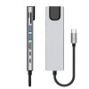TECH-PROTECT HB09 8в1 хъб за Type-C: USB-A 3.0, USB-C 3.0, HDMI 4K 60Hz, SD/TF, PD 100W, RJ45 Gigabit, Space Grey - TECH-PROTECT HB09 8в1 хъб за Type-C: USB-A 3.0, USB-C 3.0, HDMI 4K 60Hz, SD/TF, PD 100W, RJ45 Gigabit, Space Grey - 5906302340033