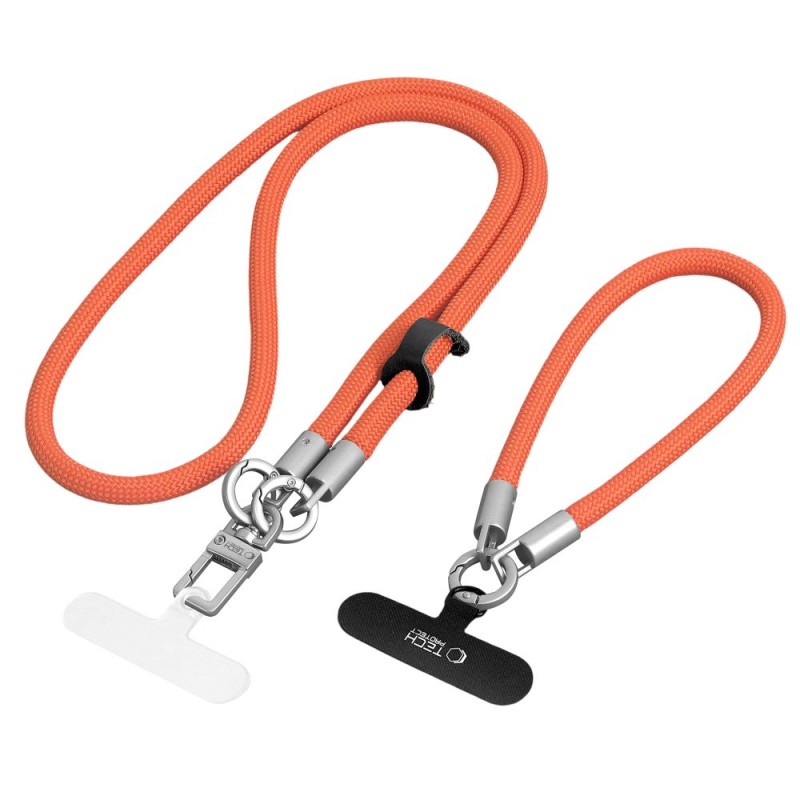 TECH-PROTECT C10S Rope презрамка и каишка за китка Оранжево/Титаниевo - TECH-PROTECT C10S Rope презрамка и каишка за китка Оранжево/Титаниевo - 5906302340095