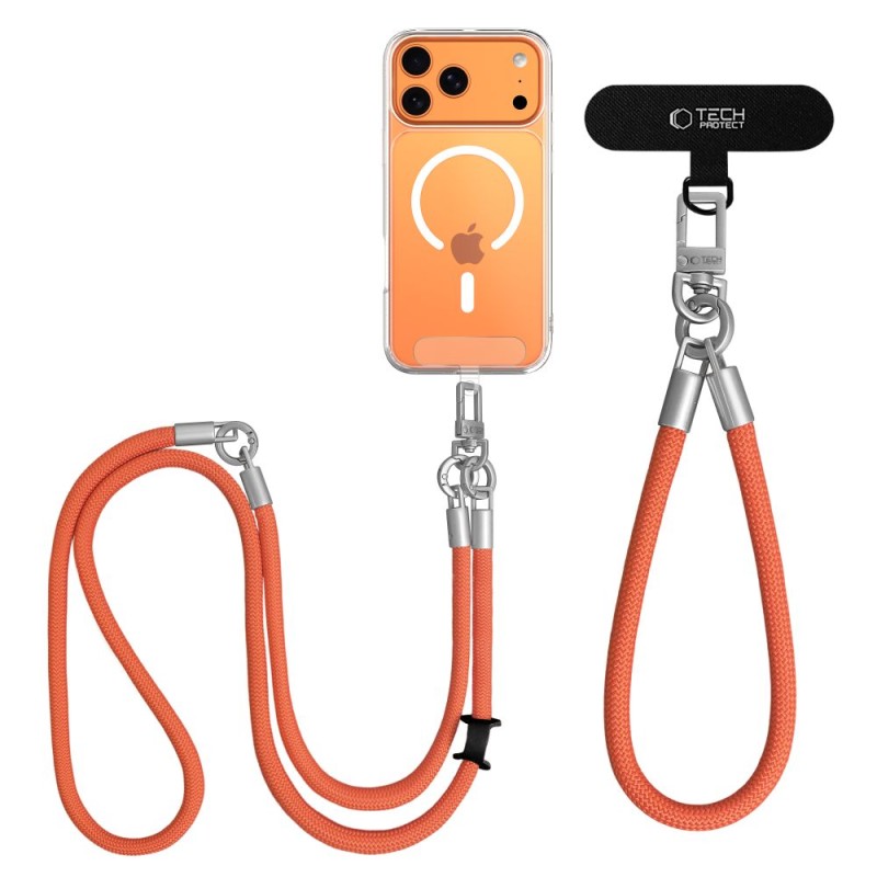TECH-PROTECT C10S Rope презрамка и каишка за китка Оранжево/Титаниевo - TECH-PROTECT C10S Rope презрамка и каишка за китка Оранжево/Титаниевo - 5906302340095