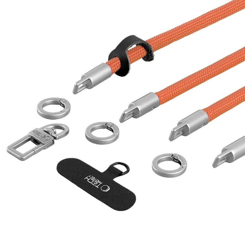 TECH-PROTECT C10S Rope презрамка и каишка за китка Оранжево/Титаниевo - TECH-PROTECT C10S Rope презрамка и каишка за китка Оранжево/Титаниевo - 5906302340095