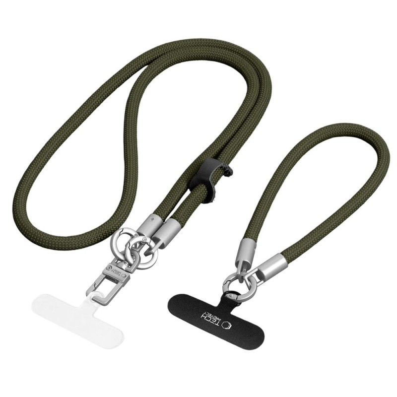 TECH-PROTECT C10S Rope Crossbody & Wrist (шнур) Olive Green/Titanium - 5906302340101