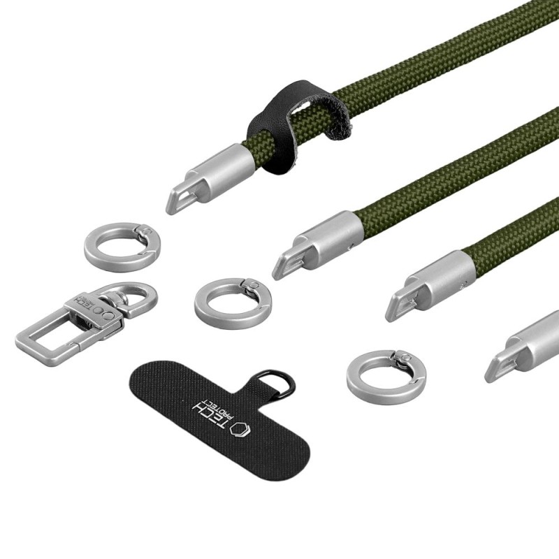 TECH-PROTECT C10S Rope Crossbody & Wrist (шнур) Olive Green/Titanium - 5906302340101