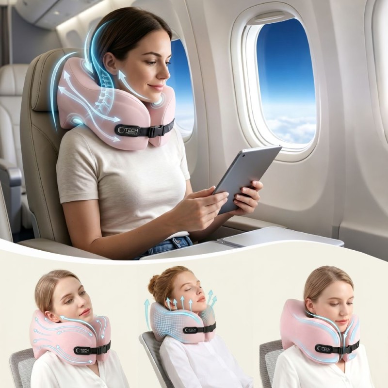 Tech-Protect ComfortRest Travel Neck Pillow Pink - 5906302340125