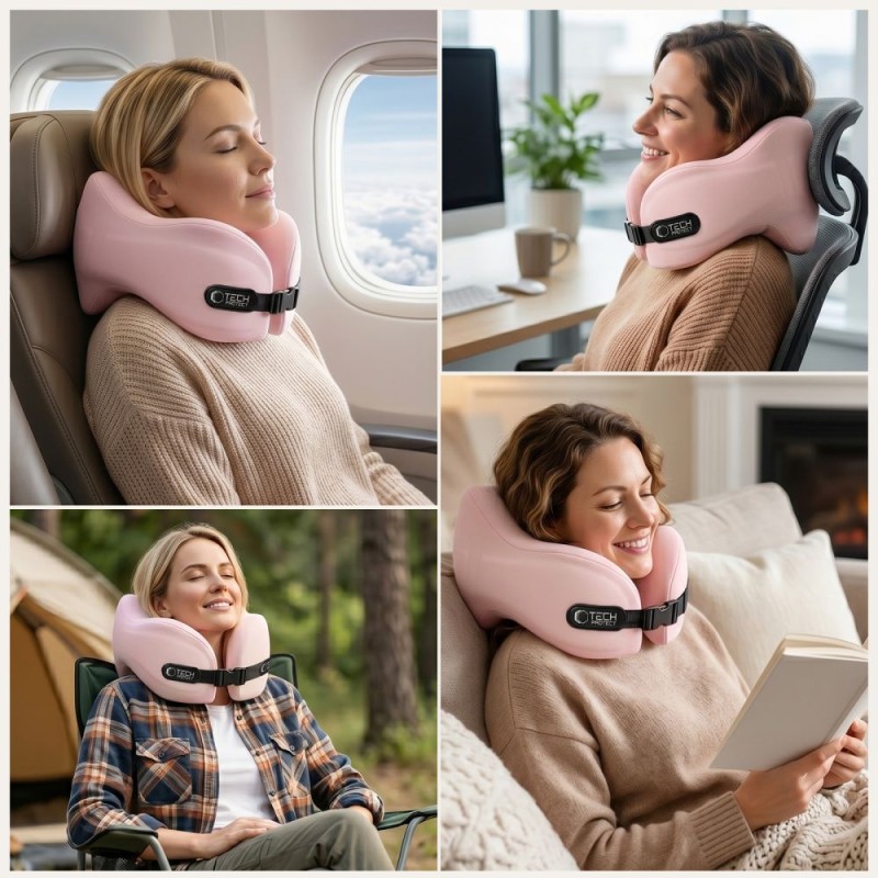 Tech-Protect ComfortRest Travel Neck Pillow Pink - 5906302340125