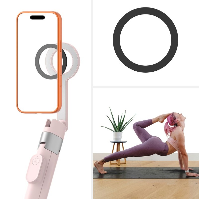 TECH-PROTECT L10S MagSafe Bluetooth статив за селфи с дистанционно, розово/сив - TECH-PROTECT L10S MagSafe Bluetooth статив за селфи с дистанционно, розово/сив - 5906302340132