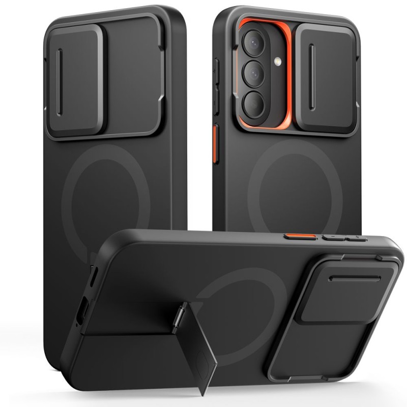 TECH-PROTECT Kevlar Aura MagSafe кейс за Samsung Galaxy A57 5G Black/Orange (с поставка) - TECH-PROTECT Kevlar Aura MagSafe кейс за Samsung Galaxy A57 5G Black/Orange (с поставка) - 5906302340163
