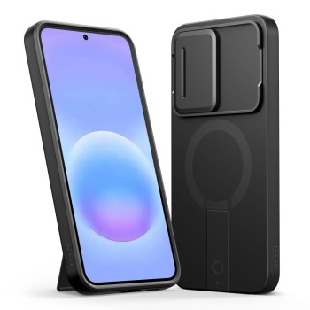 TECH-PROTECT Kevlar Aura MagSafe кейс за Samsung Galaxy A57 5G Black/Orange (с поставка) TECH-PROTECT Kevlar Aura MagSafe кейс за Samsung Galaxy A57 5G Black/Orange (с поставка)