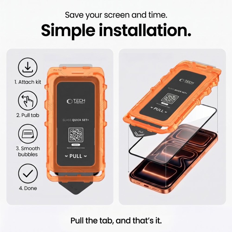 Tech-Protect Quick Set+ закалено стъкло за iPhone 17 Pro Max / 18 Pro Max (черно) – 2 броя Tech-Protect Quick Set+ закалено стъкло за iPhone 17 Pro Max / 18 Pro Max (черно) – 2 броя