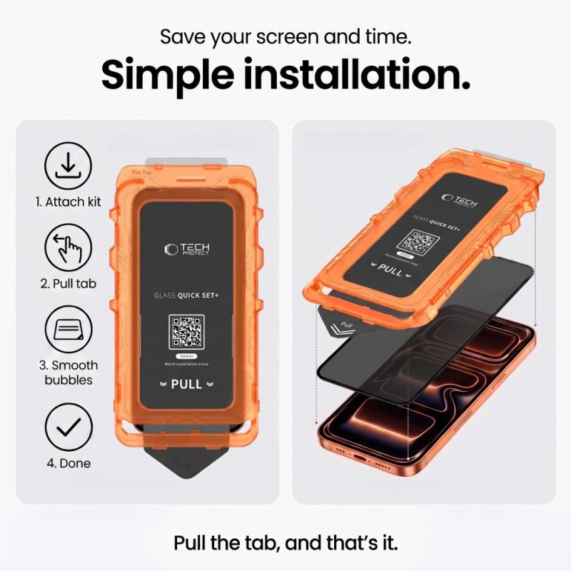 Tech-Protect Quick Set Spy+ – 2x преиващо (privacy) закалено стъкло за iPhone 18 Pro Max Tech-Protect Quick Set Spy+ – 2x преиващо (privacy) закалено стъкло за iPhone 18 Pro Max