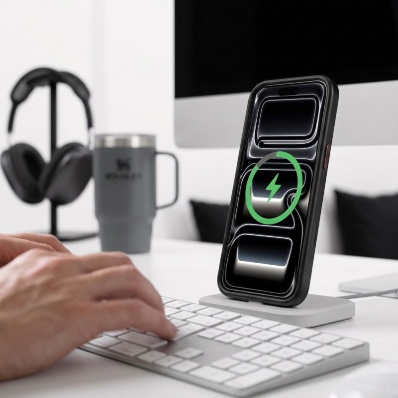 TECH-PROTECT MagCam MagSafe за iPhone 17 Pro / 18 Pro – матово черно/червено TECH-PROTECT MagCam MagSafe за iPhone 17 Pro / 18 Pro – матово черно/червено