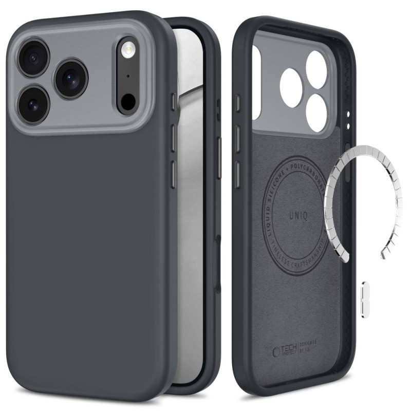 TECH-PROTECT UNIQ MAGSAFE CC за iPhone 17 Pro / 18 Pro, Charcoal Grey TECH-PROTECT UNIQ MAGSAFE CC за iPhone 17 Pro / 18 Pro, Charcoal Grey
