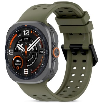 Tech-Protect Silicone Air силиконова каишка за Samsung Galaxy Watch Ultra 1 / 2 (2024–2026) 47 мм, маслинено зелена