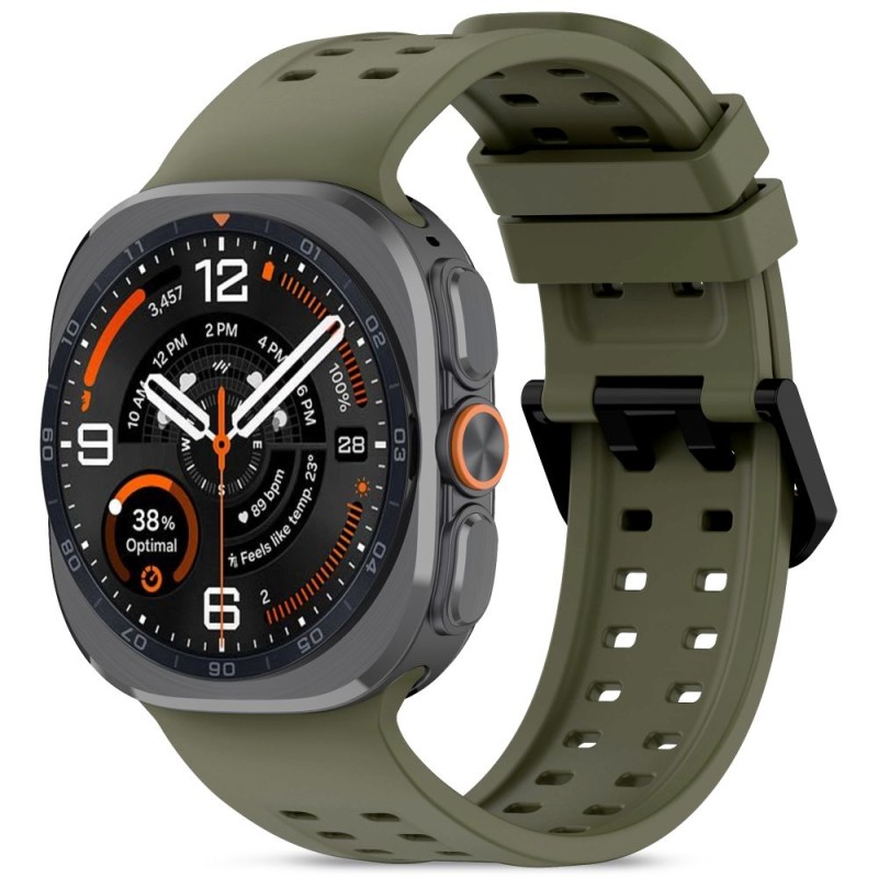 Tech-Protect Silicone Air силиконова каишка за Samsung Galaxy Watch Ultra 1 / 2 (2024–2026) 47 мм, маслинено зелена