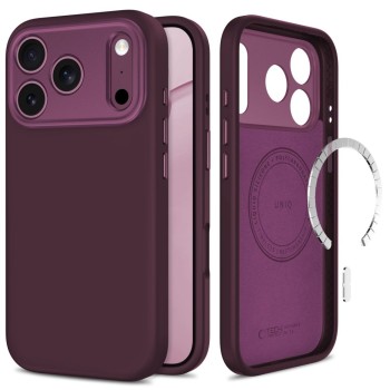 Tech-Protect UNIQ MagSafe CC силиконов кейс за iPhone 17 Pro / 18 Pro бордо (BURGUNDY)
