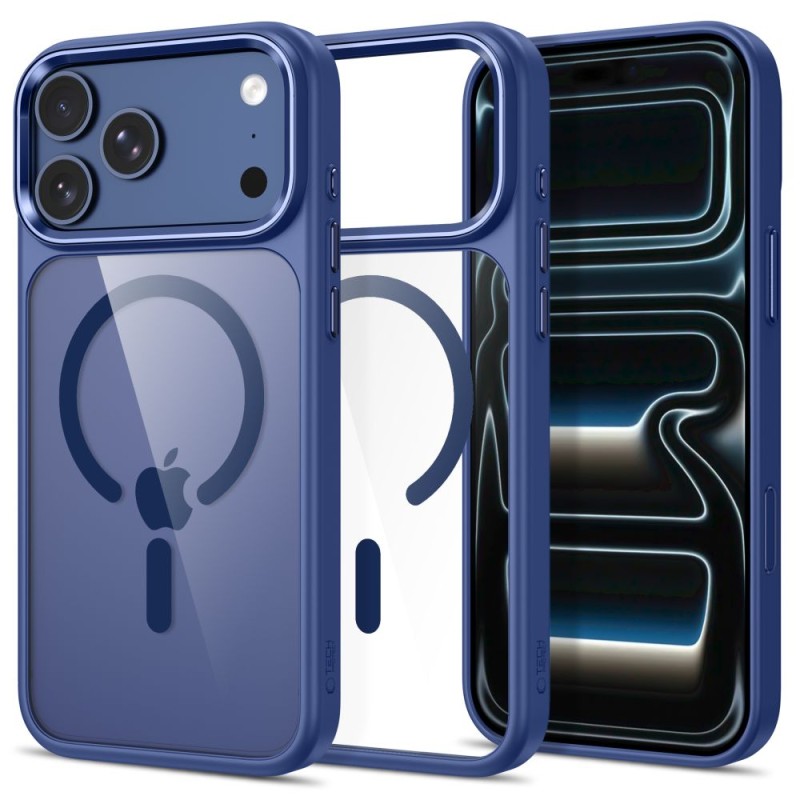 TECH-PROTECT MAGMAT MagSafe CC кейс за iPhone 17 Pro Max / 18 Pro Max Deep Blue/Clear