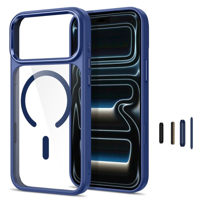TECH-PROTECT MAGMAT MagSafe CC кейс за iPhone 17 Pro Max / 18 Pro Max Deep Blue/Clear