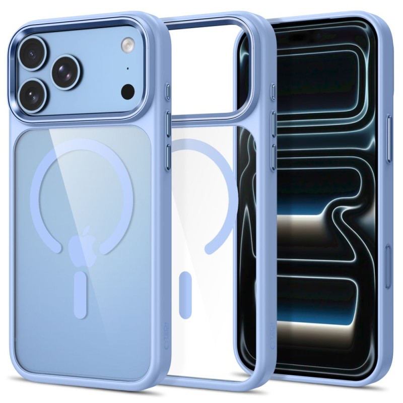 TECH-PROTECT Magmat Magsafe CC кейс за iPhone 17 Pro / 18 Pro Light Blue/Clear