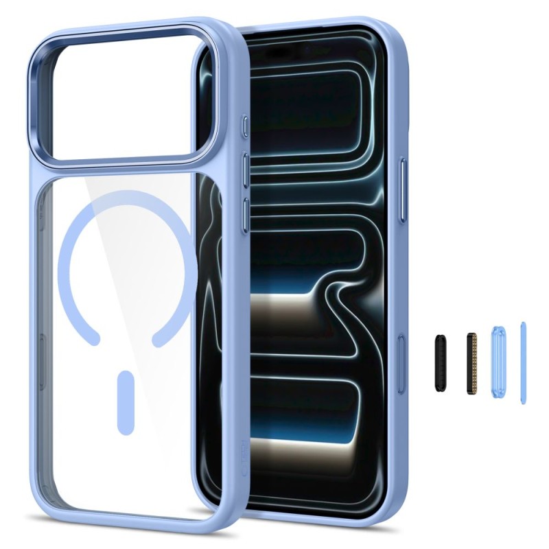 TECH-PROTECT Magmat Magsafe CC кейс за iPhone 17 Pro / 18 Pro Light Blue/Clear