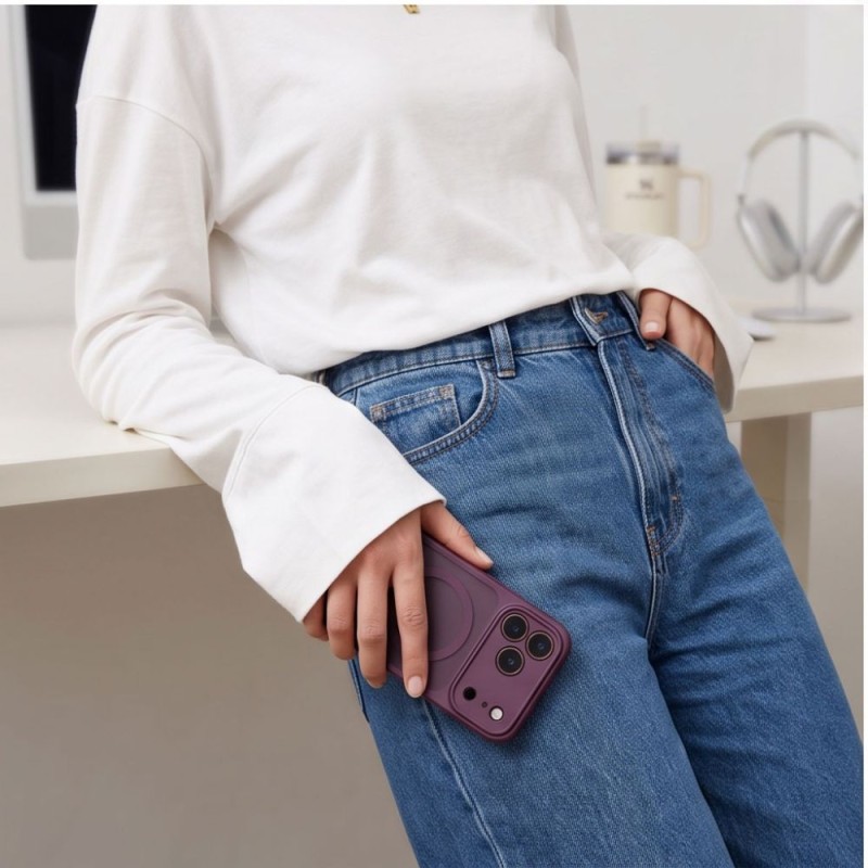 TECH-PROTECT BASICMAG MagSafe Кейс за iPhone 17 Pro / 18 Pro матъм тъмна вишна TECH-PROTECT BASICMAG MagSafe Кейс за iPhone 17 Pro / 18 Pro матъм тъмна вишна
